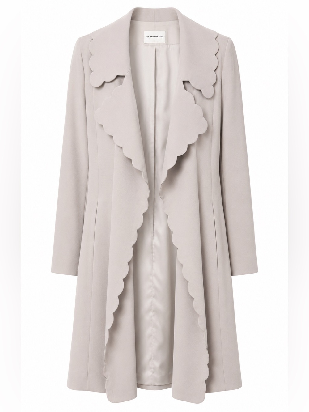Club Monaco Scalloped Edge Light Gray Coat